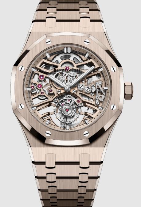 Audemars Piguet Royal Oak Self-Winding Flying Tourbillon Openworked Sand Gold Watch Replica 26735SG.OO.1320SG.01